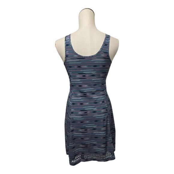 Toad‎ & Co Sunkissed Cut Out Mini Dress Size XS Blue Aztec Stretch UPF Outdoor - Picture 2 of 10